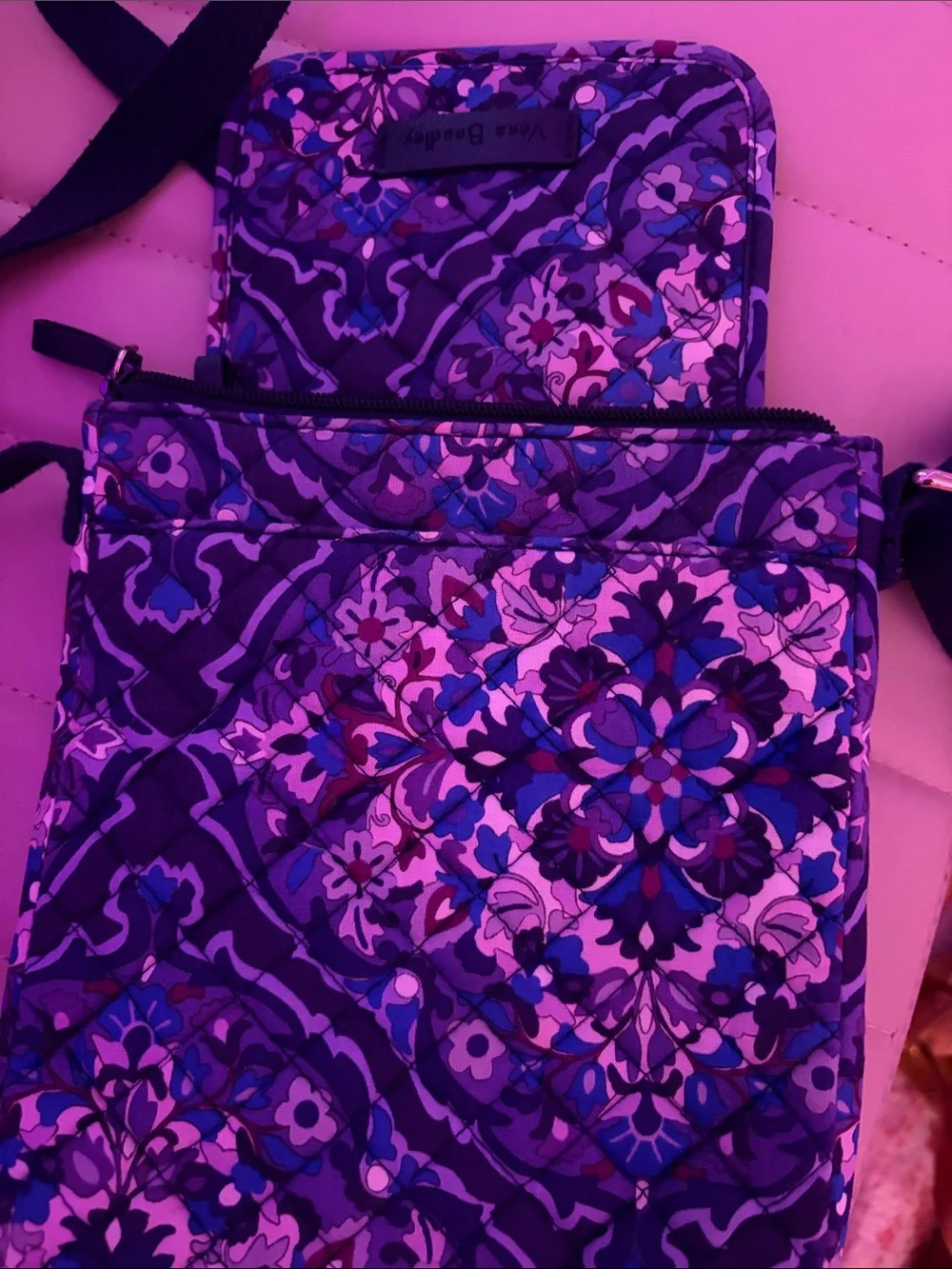 Vera Bradley Purple and Blue Floral Crossbody Bag